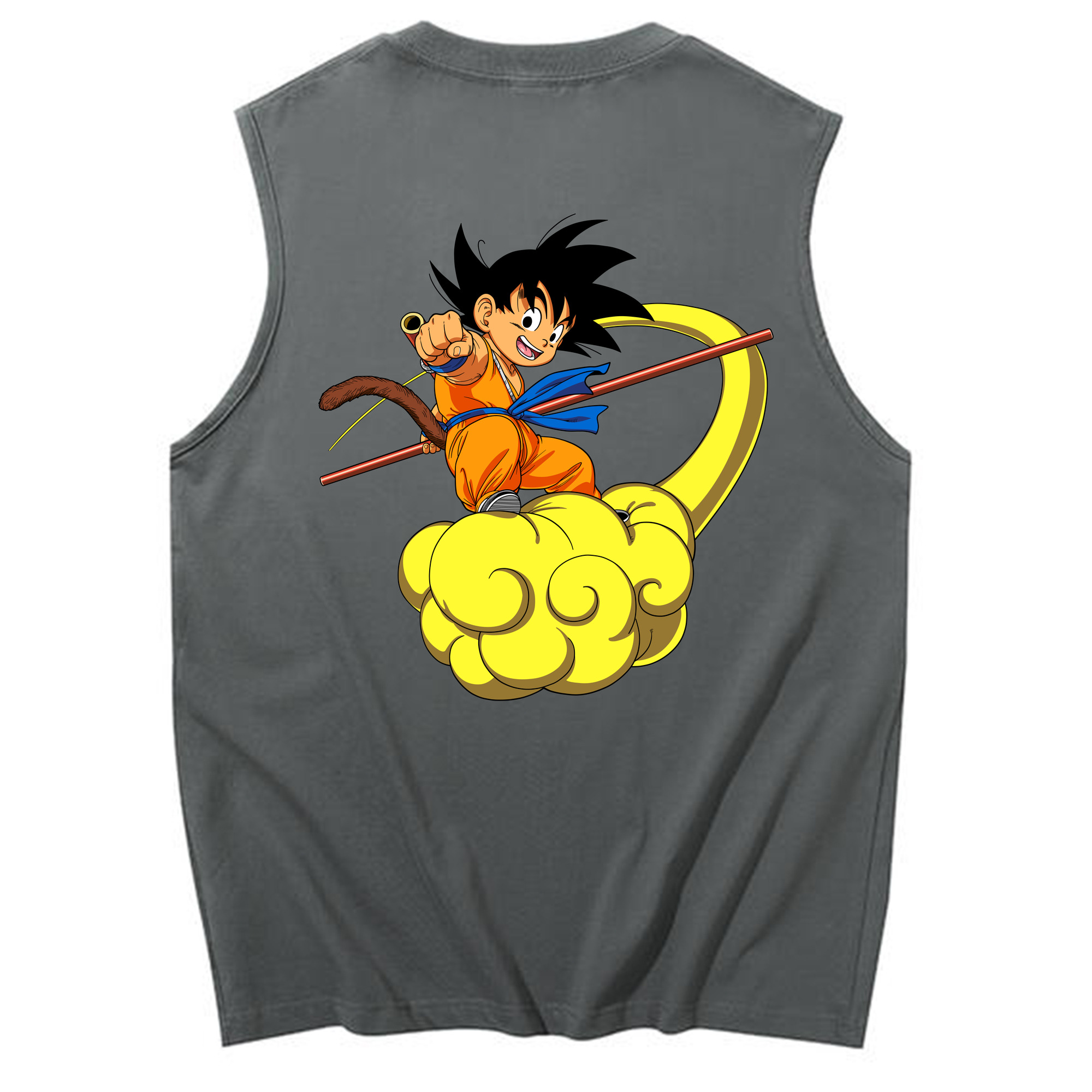 （画像用） ドラゴンボール 孫悟空（そん ごくう）Son Goku カカロット DRAGON BALL Kakarotto コットン100％タンクトップ（背面プリント）